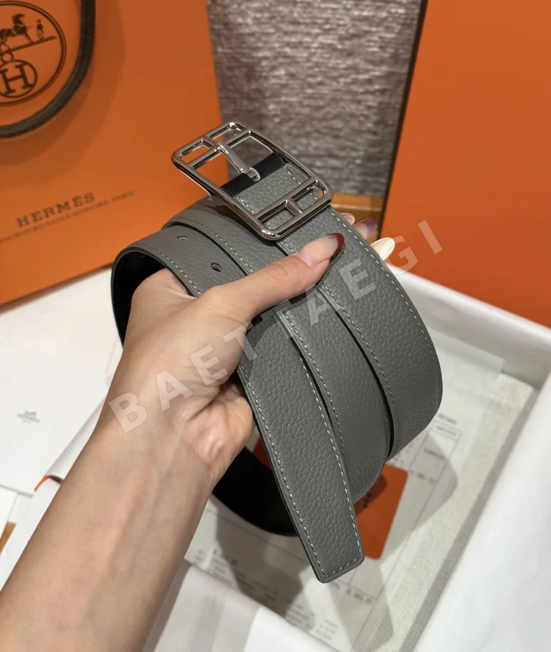 에르메스 케이프코드 32mm 리버시블 송아지가죽 벨트 상세 이미지 2