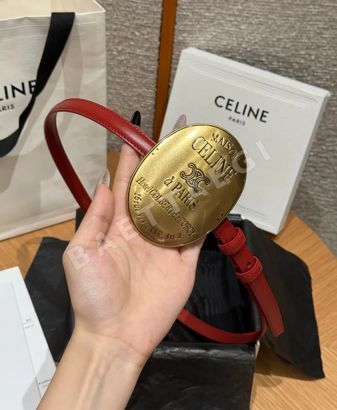 셀린느 메종 13mm 가죽 벨트 상세 이미지 3
