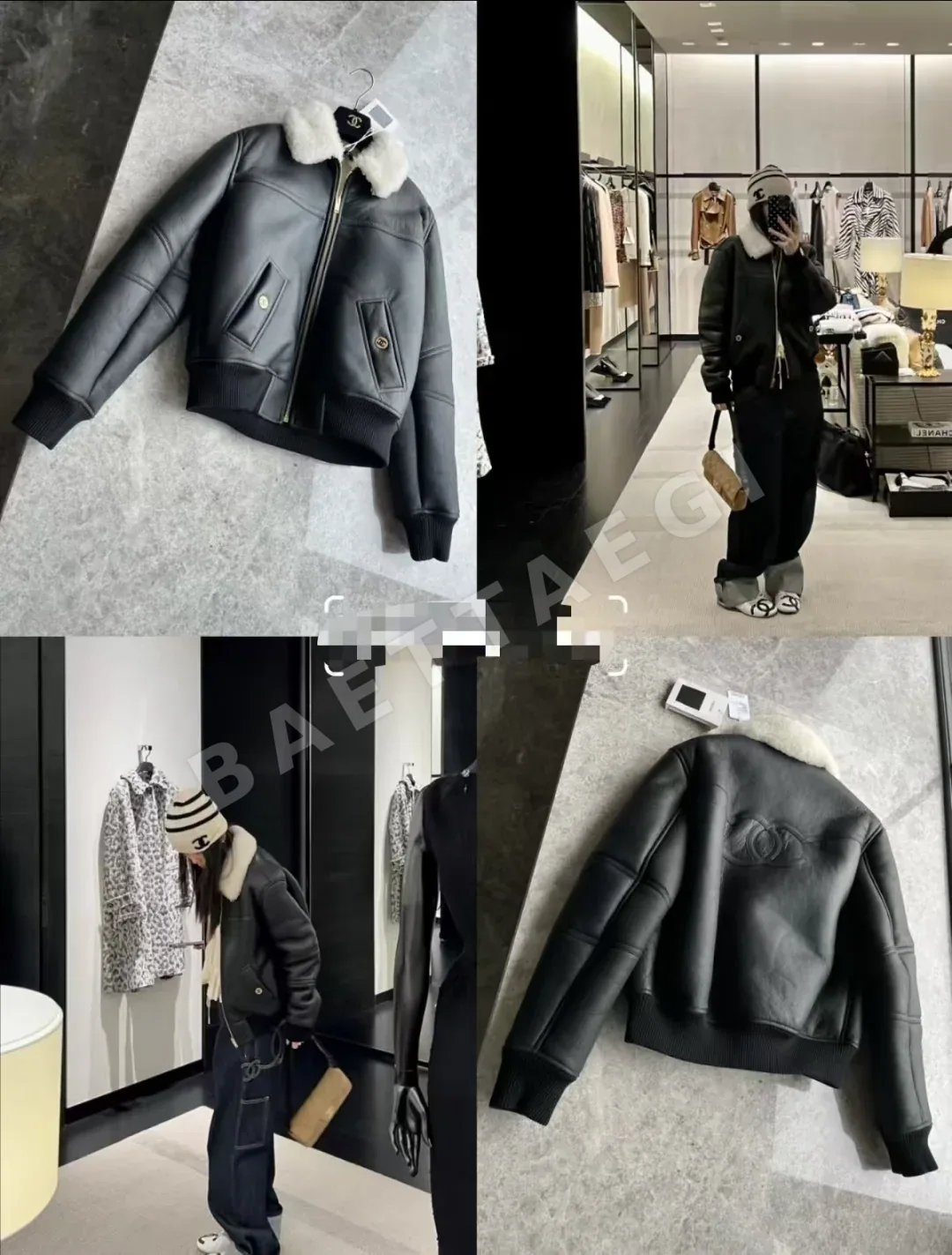 샤넬 골드 지퍼 포켓 여성 자켓 상세 이미지 2