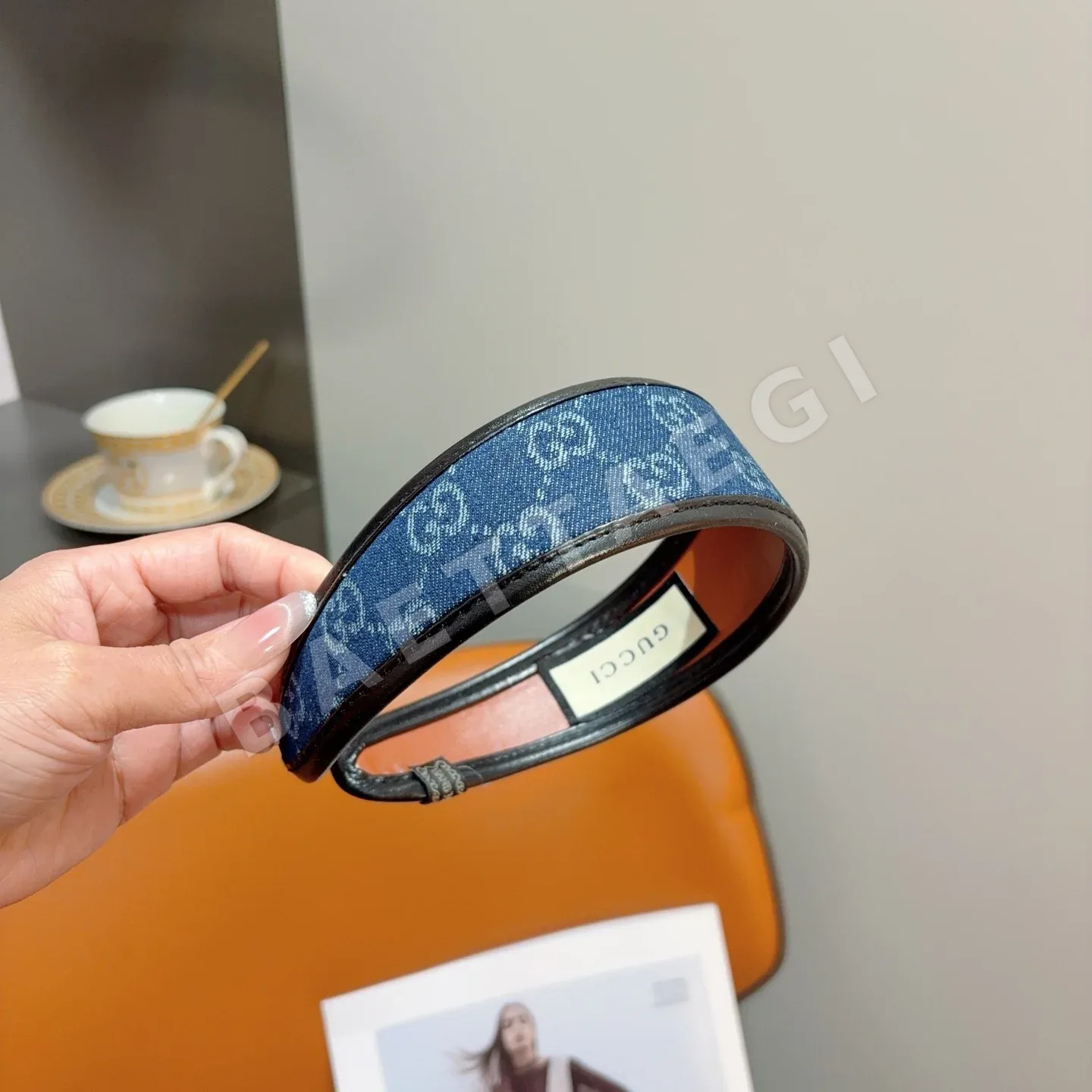 구찌 더블 G 데님 헤드밴드 헤어악세 상세 이미지 4
