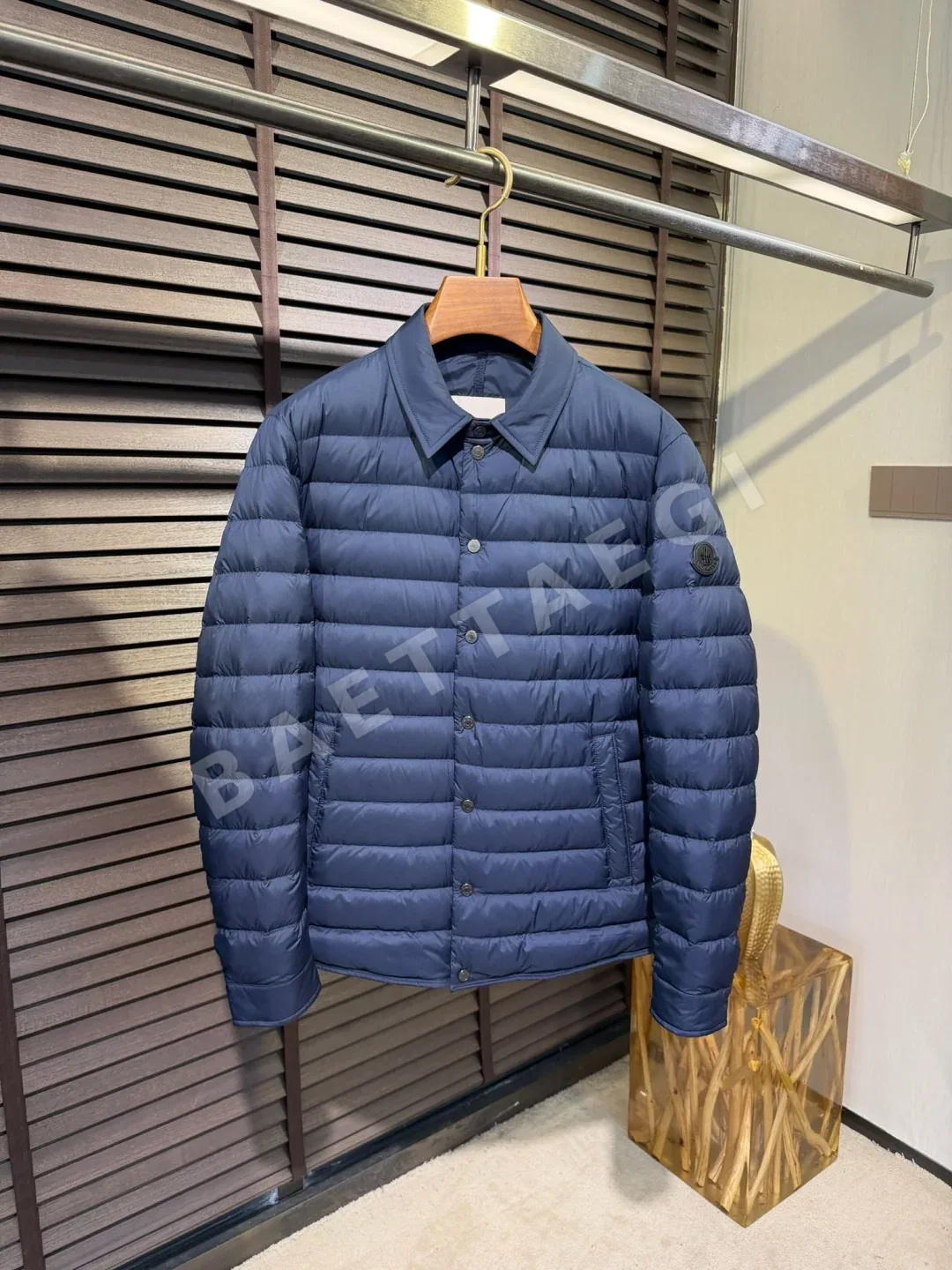 몽클레르 부르동 다운 셔츠 자켓 네이비 M6502
