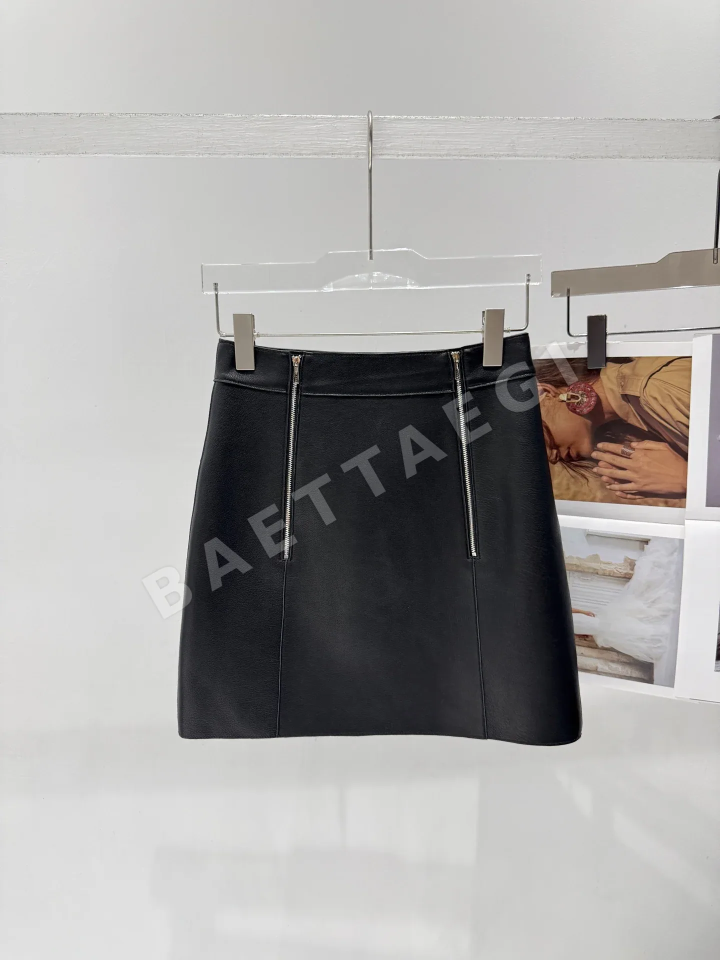에르메스 라이치 램스킨 가죽 스커트 상세 이미지 2