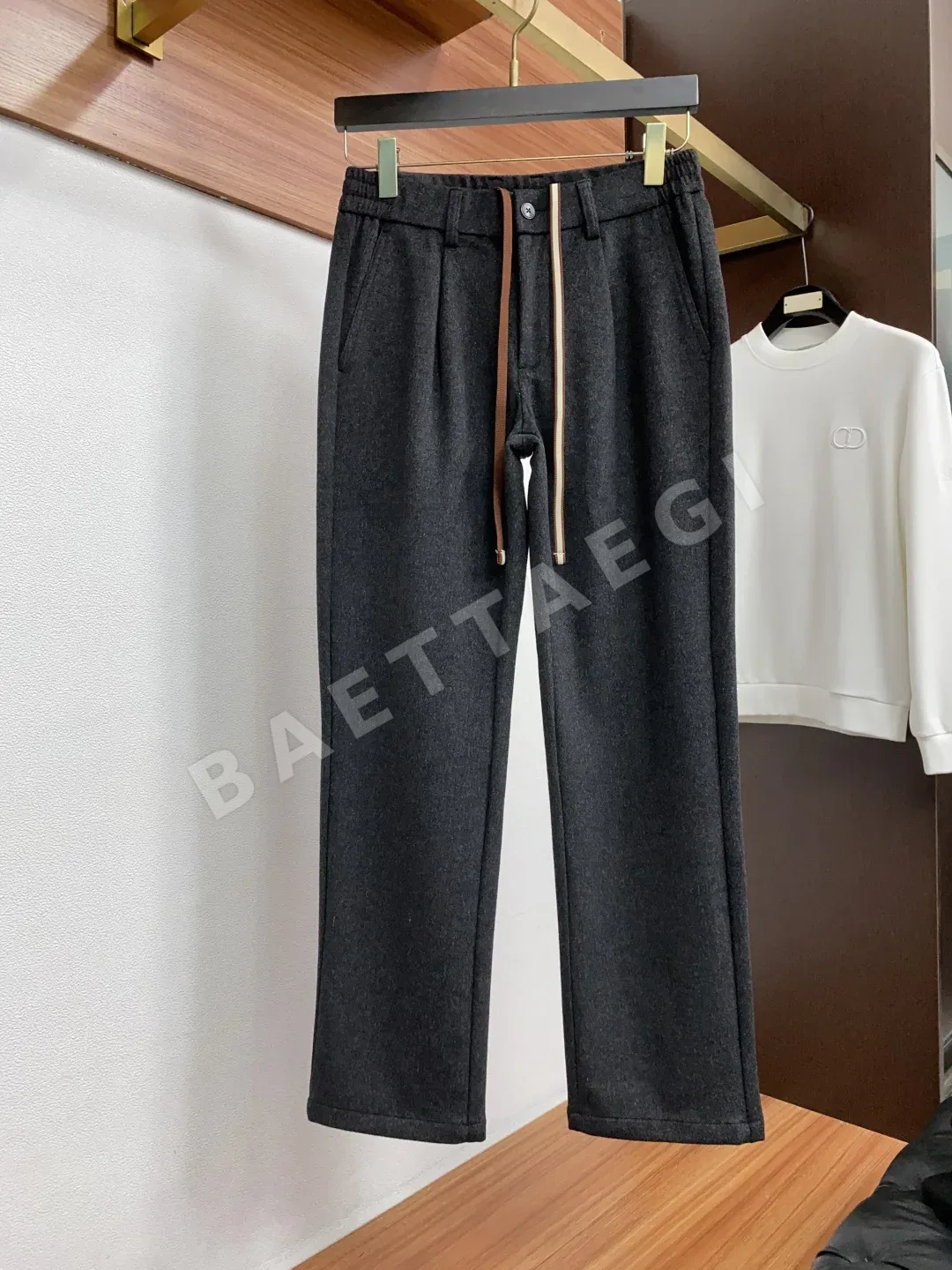 로로피아나 기모 울 밴딩 남성 바지 상세 이미지 2