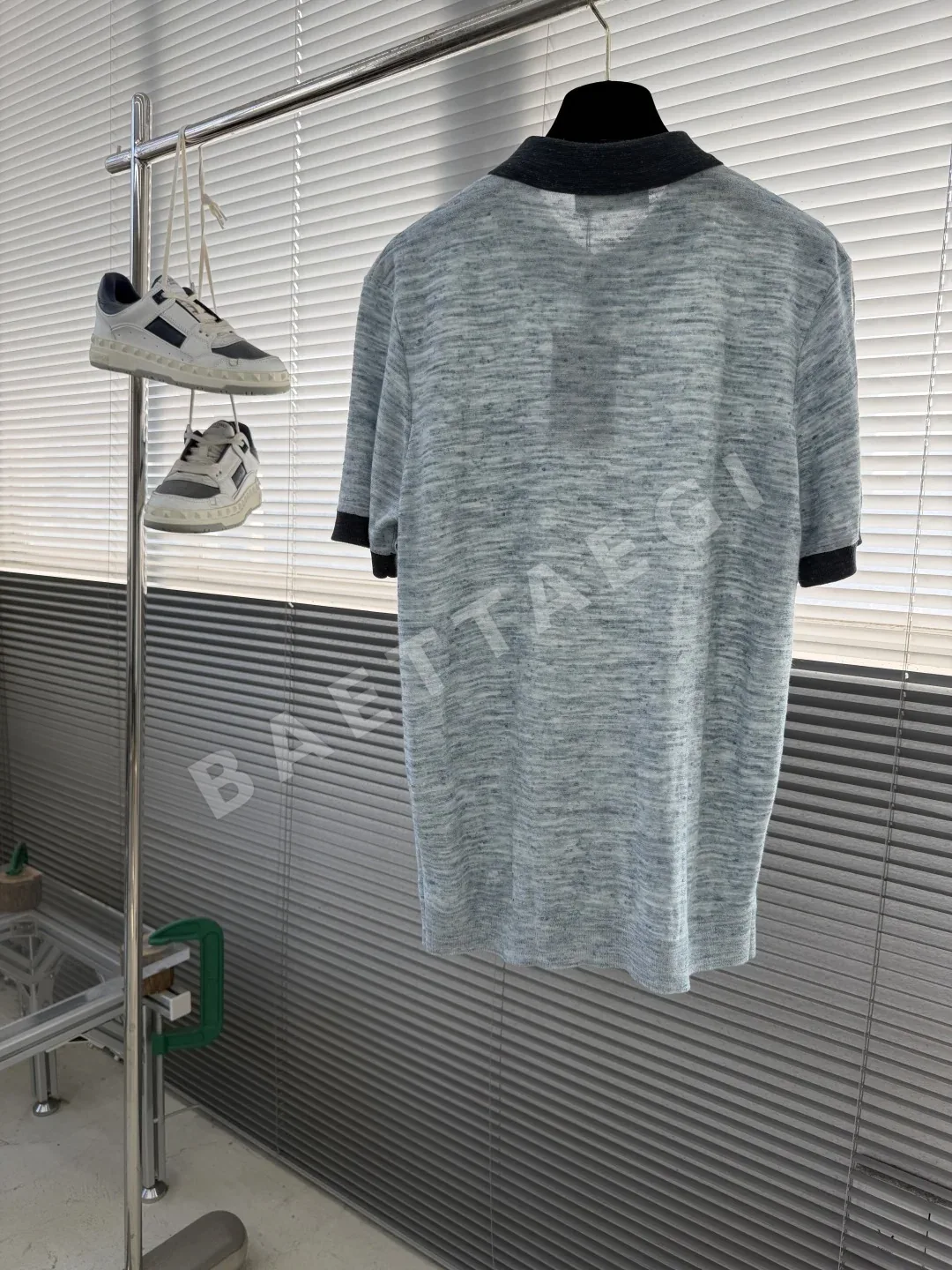 로로피아나 린넨 혼방 꽃무늬 카라 반팔 티셔츠 상세 이미지 8