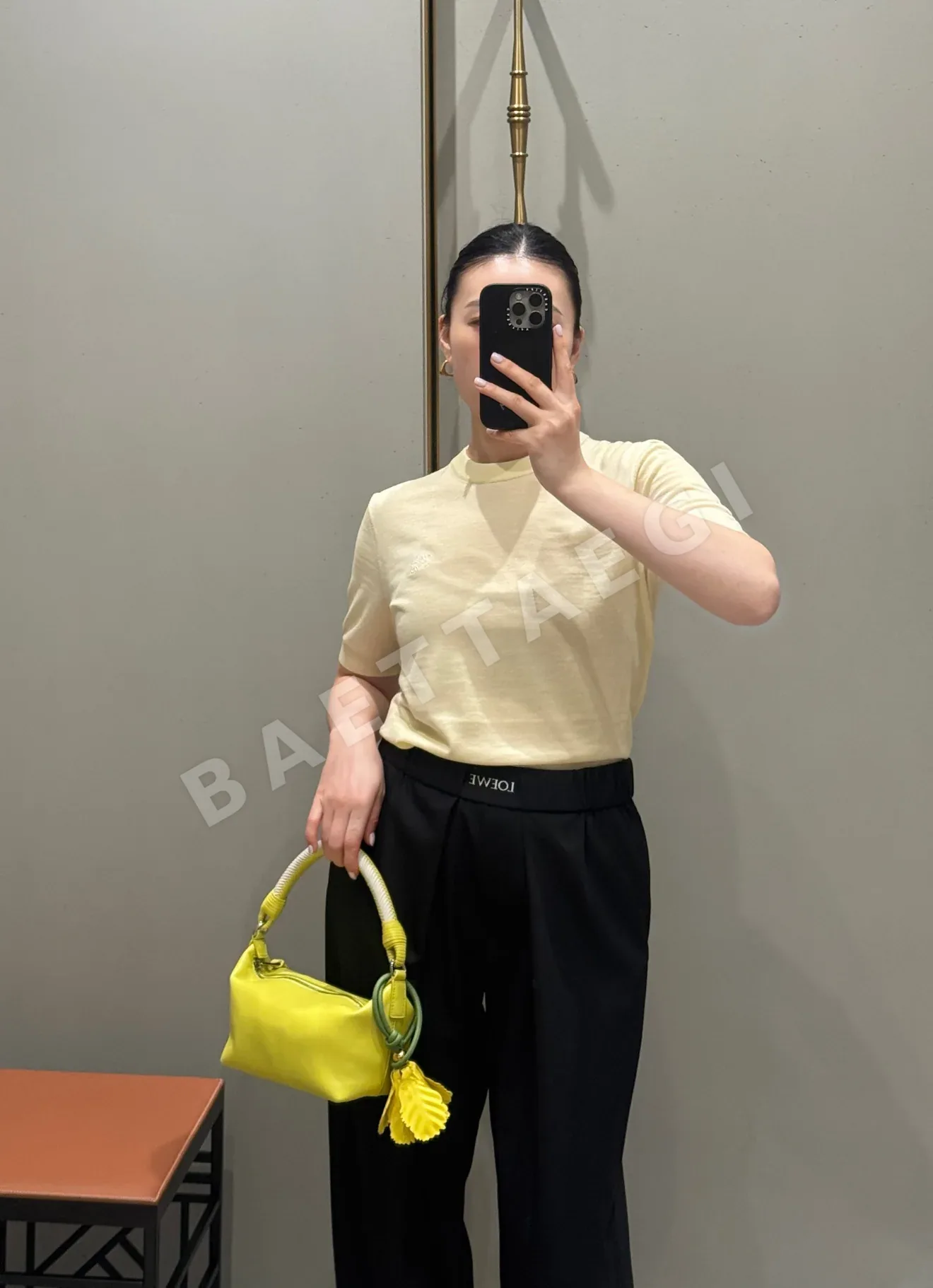 루이비통 컬러블록 플리츠 와이드 여성 바지 상세 이미지 16