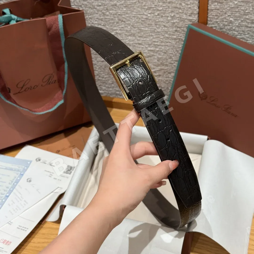 로로피아나 악어 엠보 팔라듐 버클 벨트 상세 이미지 3
