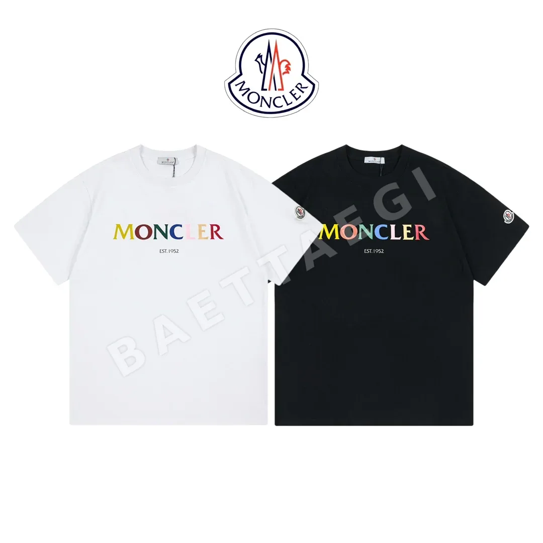 몽클레르 컬러 로고 여성 반팔 티셔츠 52278
