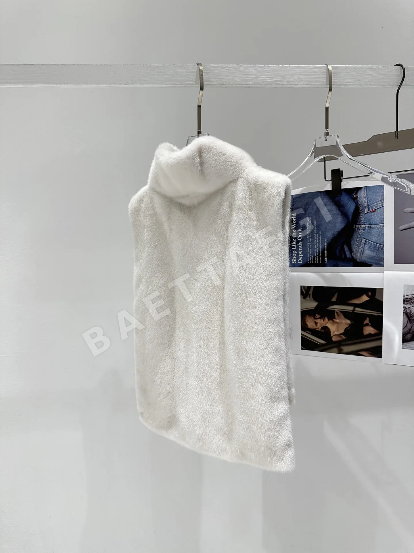 더로우 밍크 숄 여성 조끼 상세 이미지 9