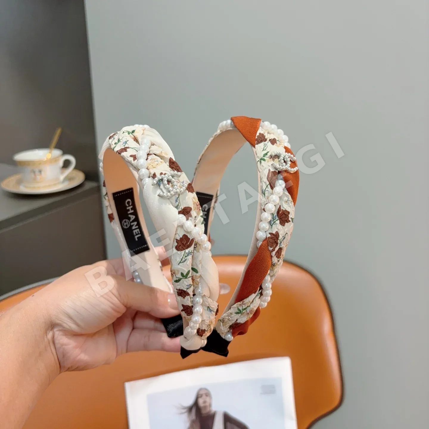 샤넬 진주 헤드밴드 헤어악세사리 182690