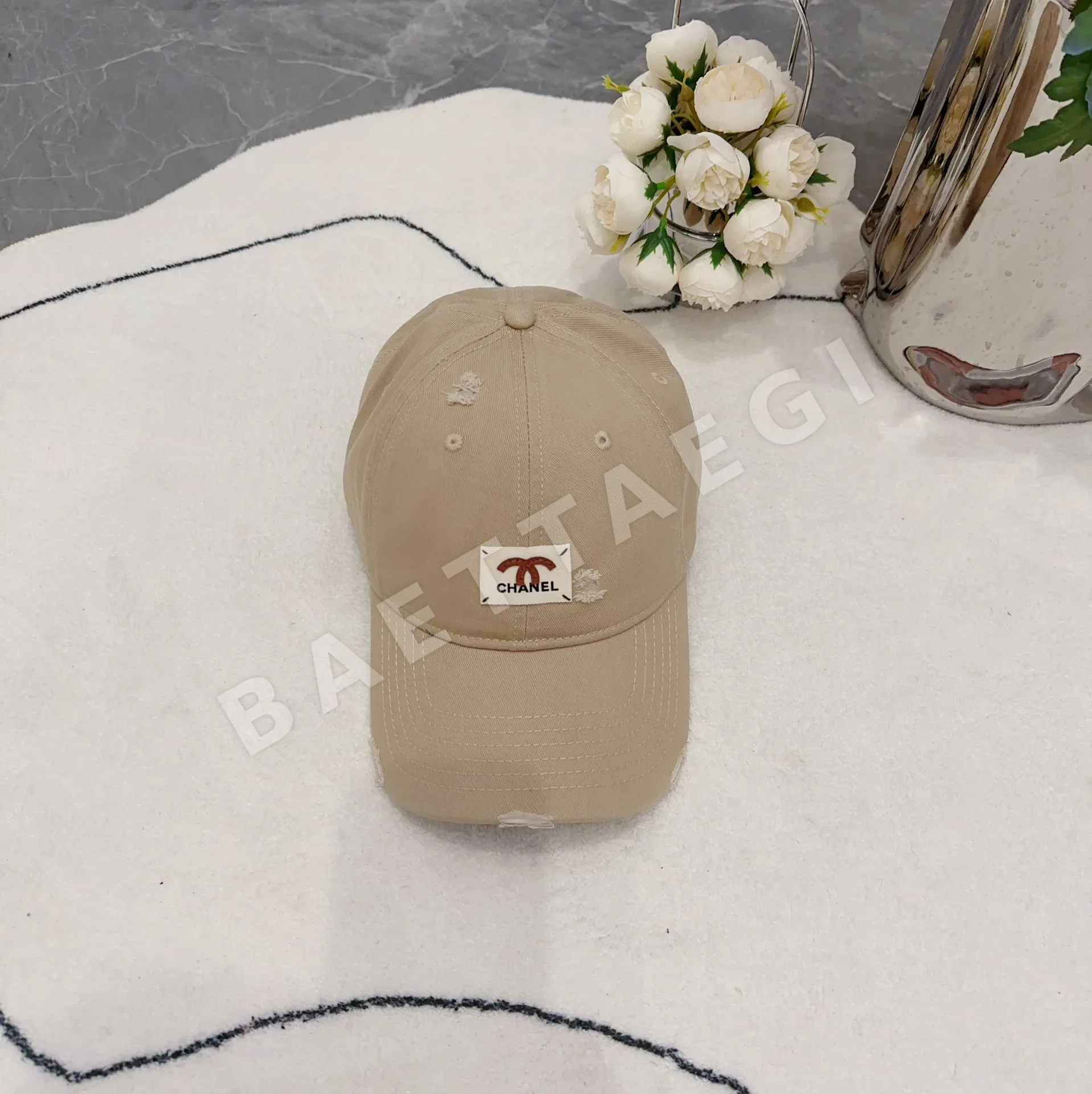 샤넬 데미지 가공 베이스볼 캡 82207