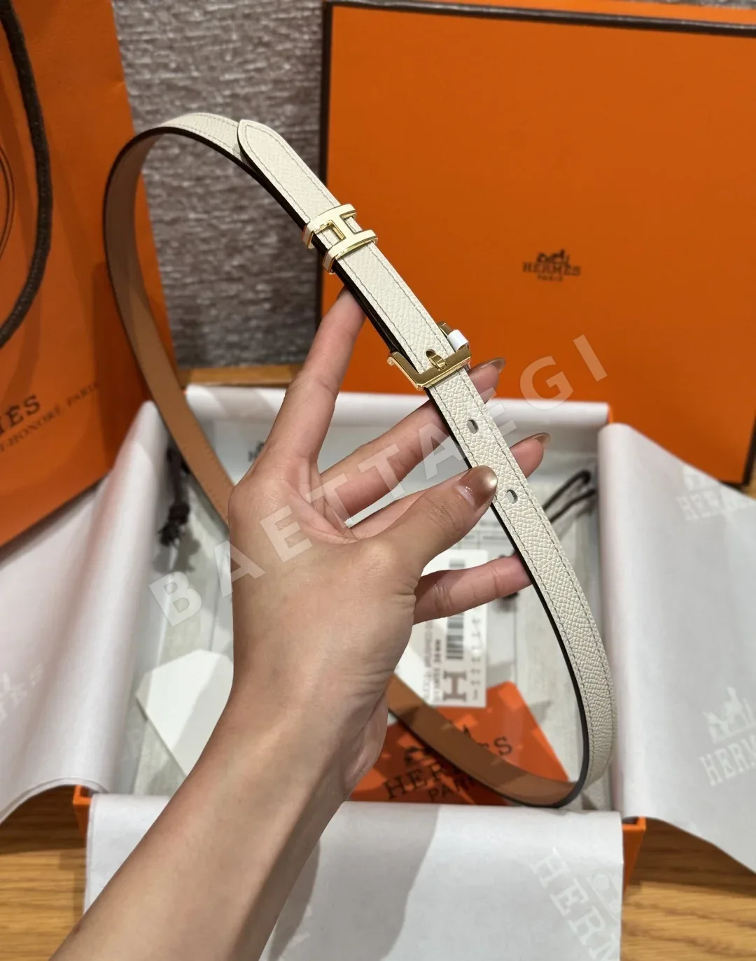 에르메스 팝 H 에포손 카프스킨 여성 벨트 상세 이미지 3