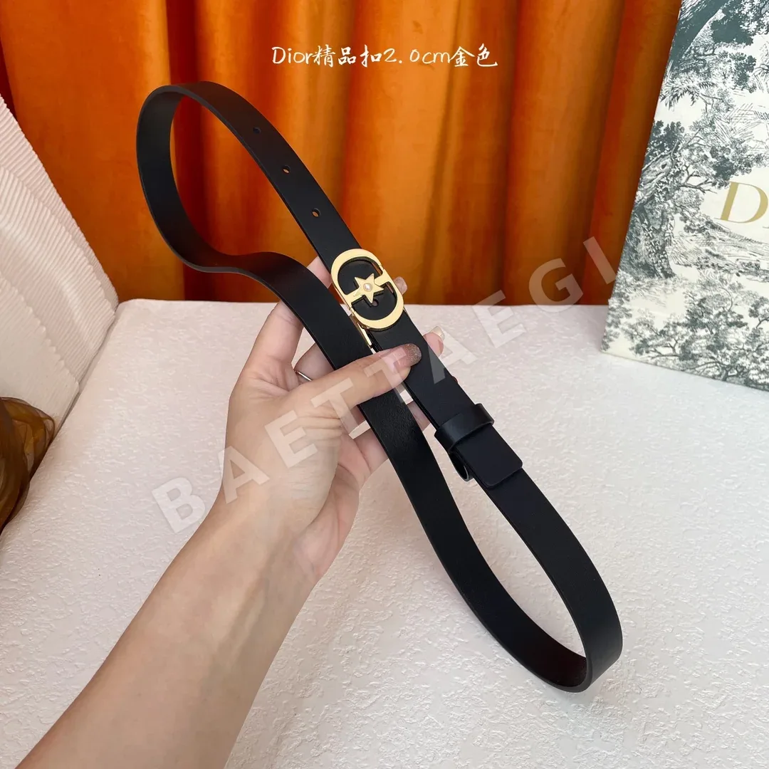 디올 오각별 진주 버클 가죽 벨트 상세 이미지 6