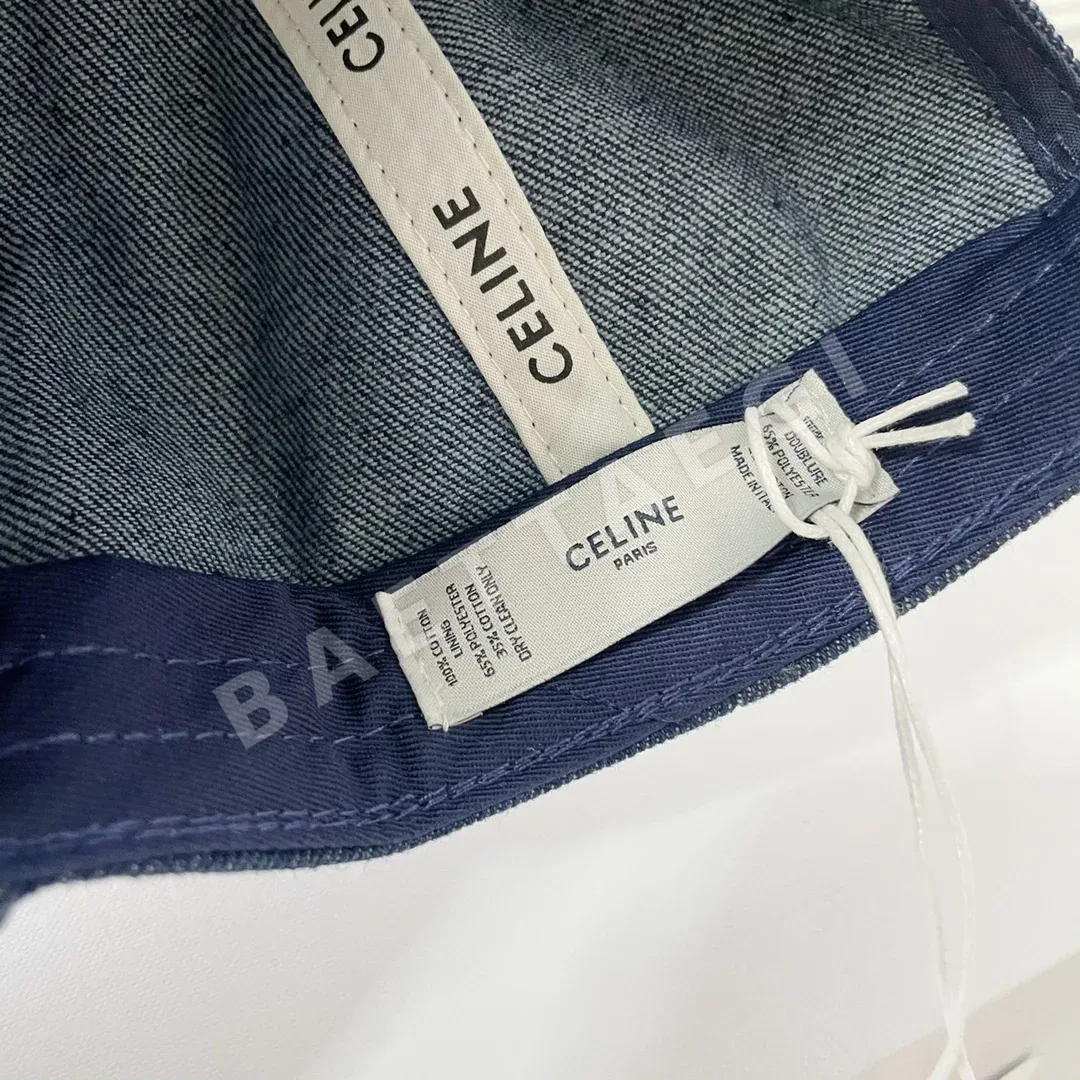 셀린느 다크 블루 데님 자수 베이스볼 캡 상세 이미지 9