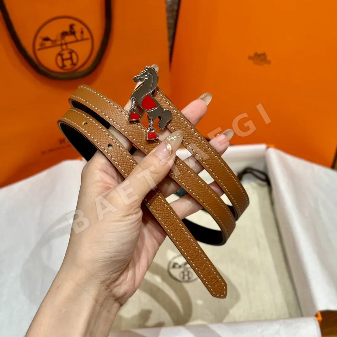 에르메스 그레난 양면 송아지가죽 벨트 T 버클 상세 이미지 6