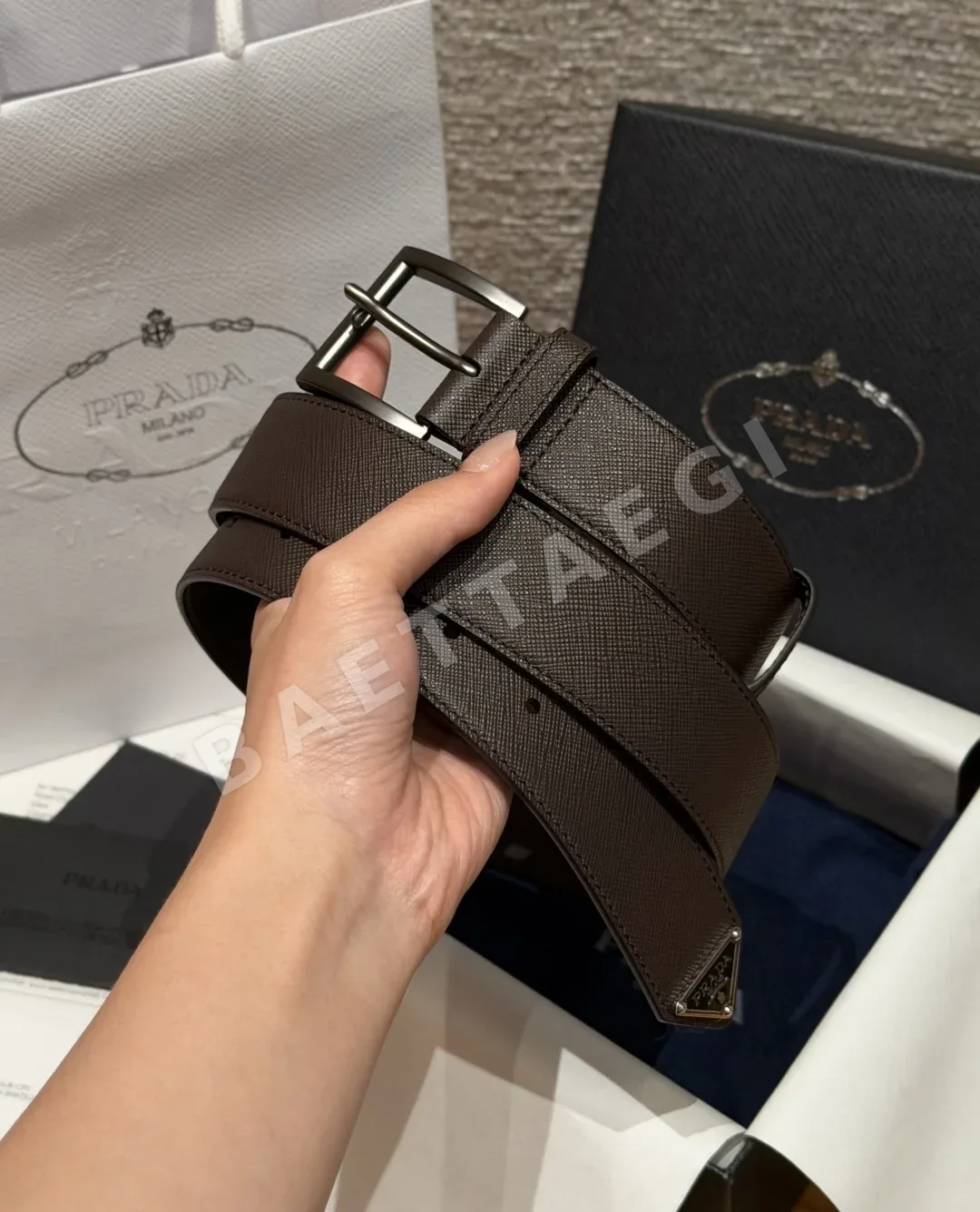 프라다 사피아노 가죽 33mm 남성 벨트 상세 이미지 2