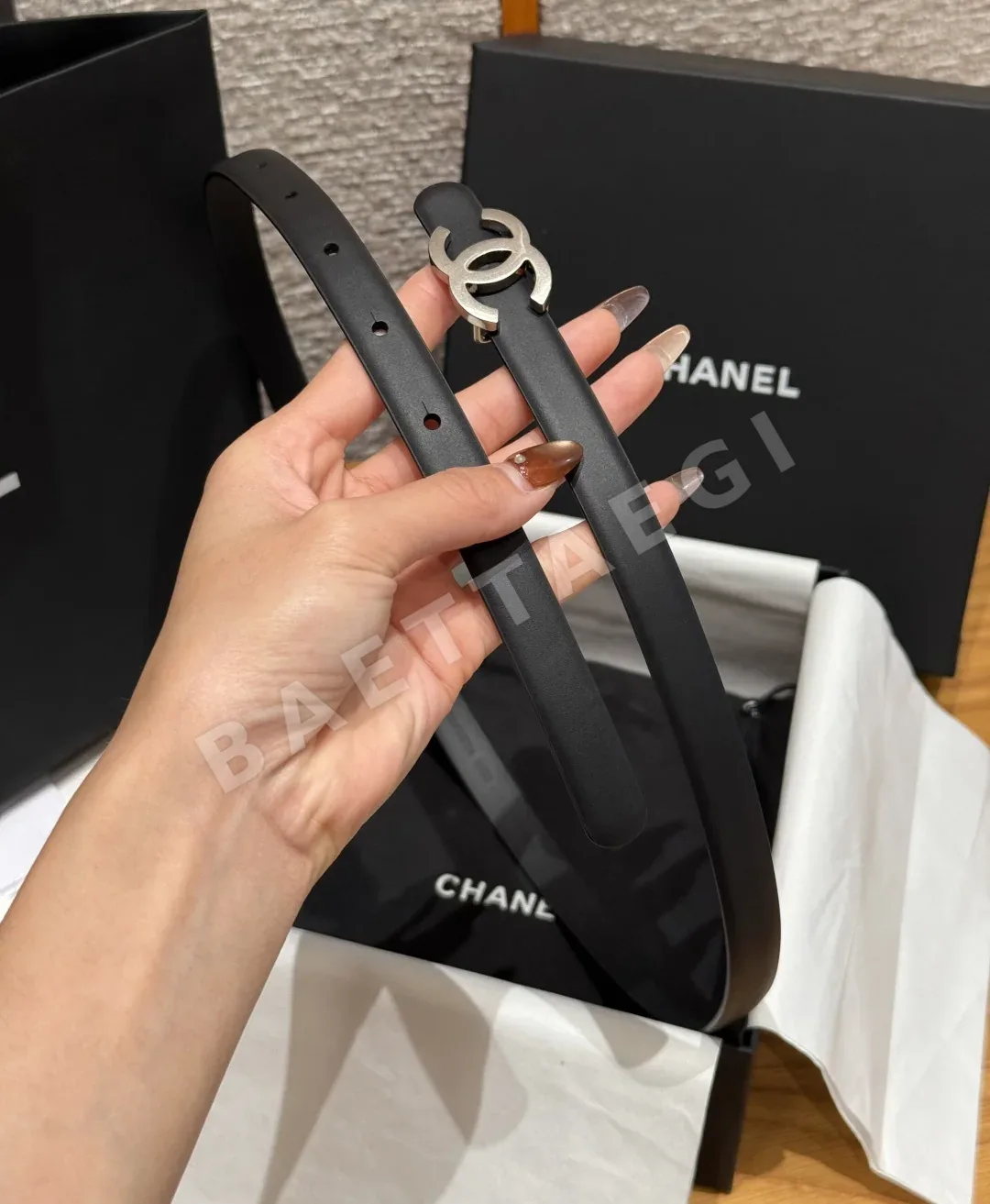 샤넬 슬림 양면 카프스킨 벨트 상세 이미지 5