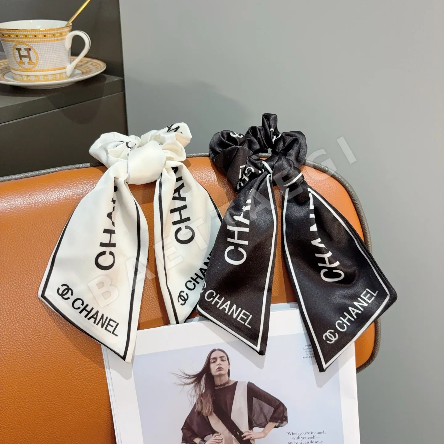 샤넬 더블 C 로고 리본 헤어고무 상세 이미지 6
