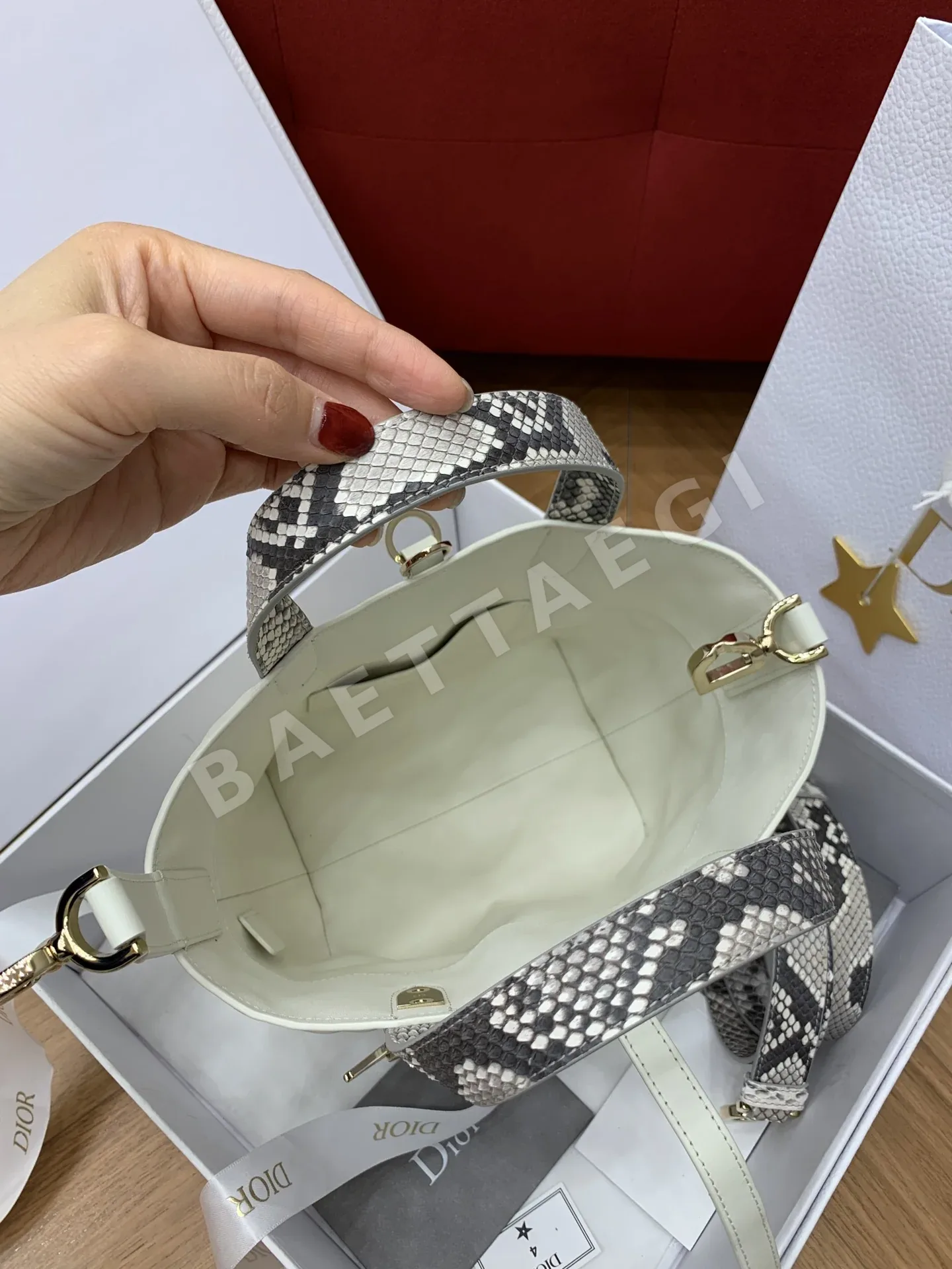디올 뚜주흐 스네이크스킨 핸들 가방 상세 이미지 7