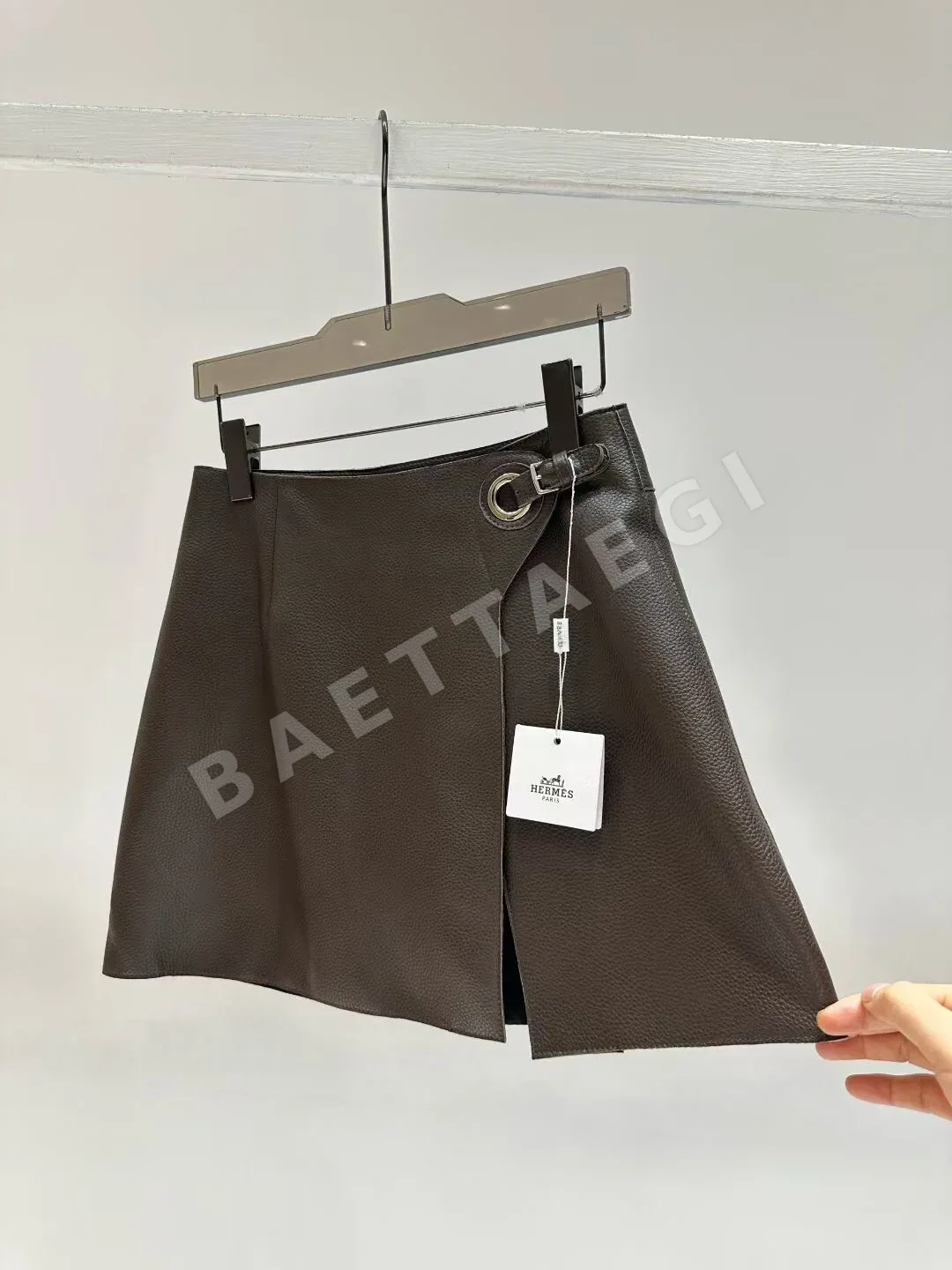 에르메스 램스킨 여성 가죽 스커트 상세 이미지 3