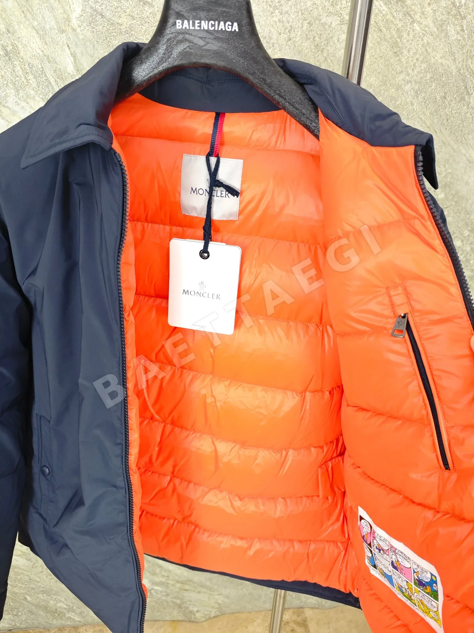몽클레르 비죵 다운 셔츠 재킷 네이비 패딩 상세 이미지 7