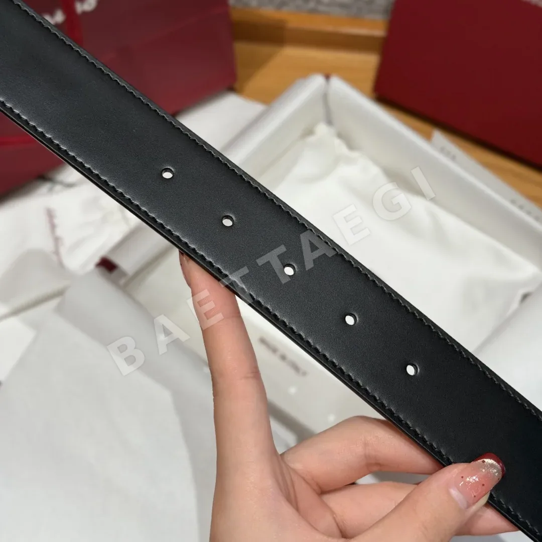 페레가모 간치니 골드 버클 가죽 양면 벨트 상세 이미지 8