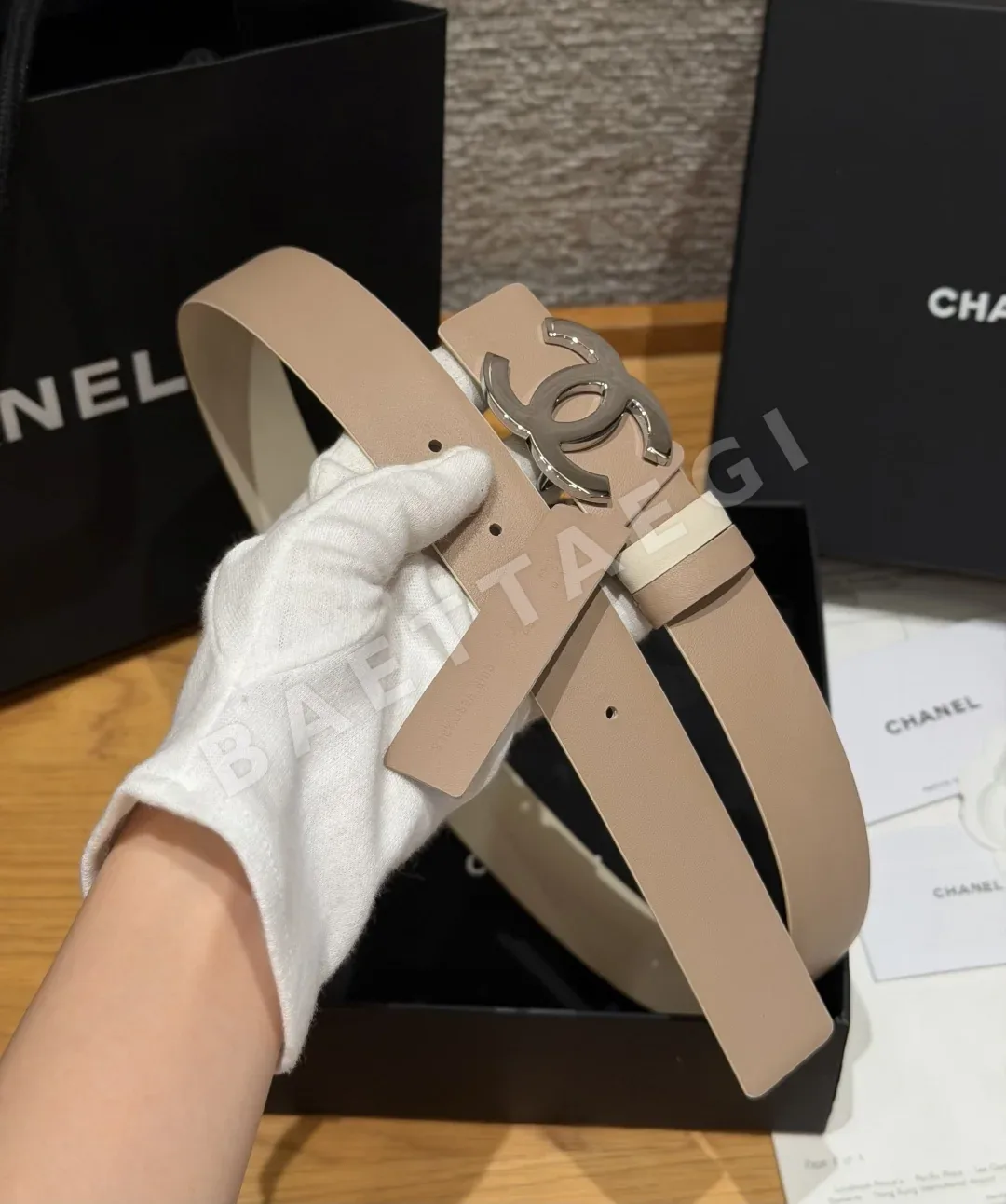 샤넬 리버시블 카프스킨 더블 C 버클 벨트 상세 이미지 6