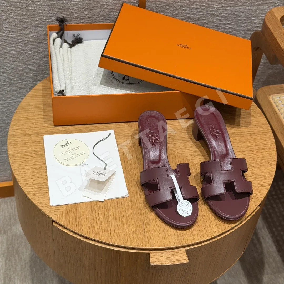 에르메스 오아시스 샌들 가죽 하이힐 164683