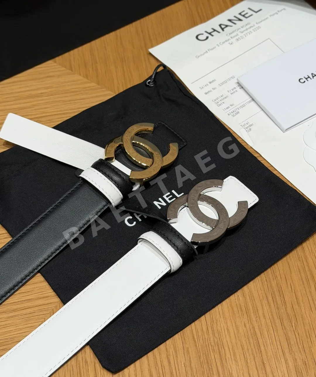 샤넬 더블 C 메탈 송아지가죽 벨트 상세 이미지 4