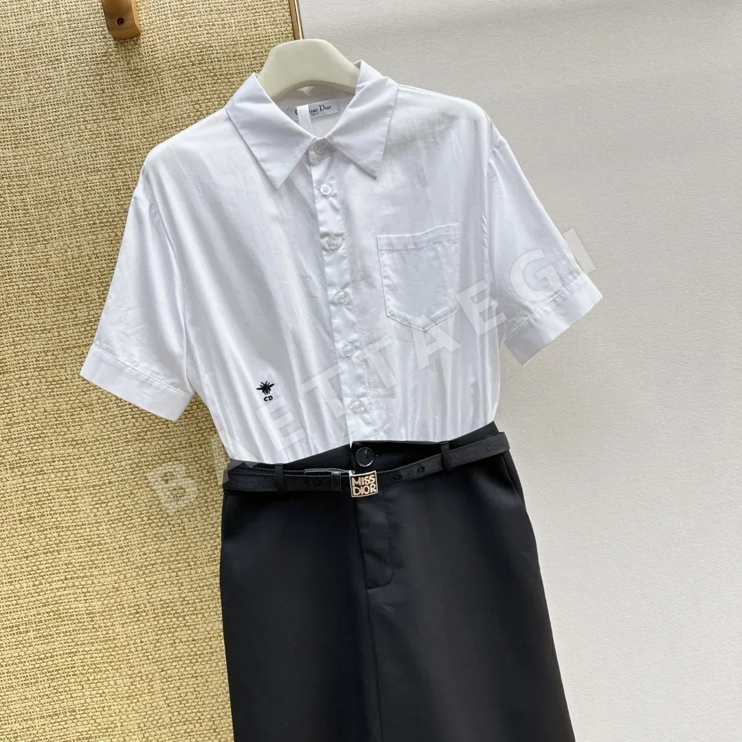 디올 CD로고 자수 벨트 슬림핏 투피스 원피스 상세 이미지 3