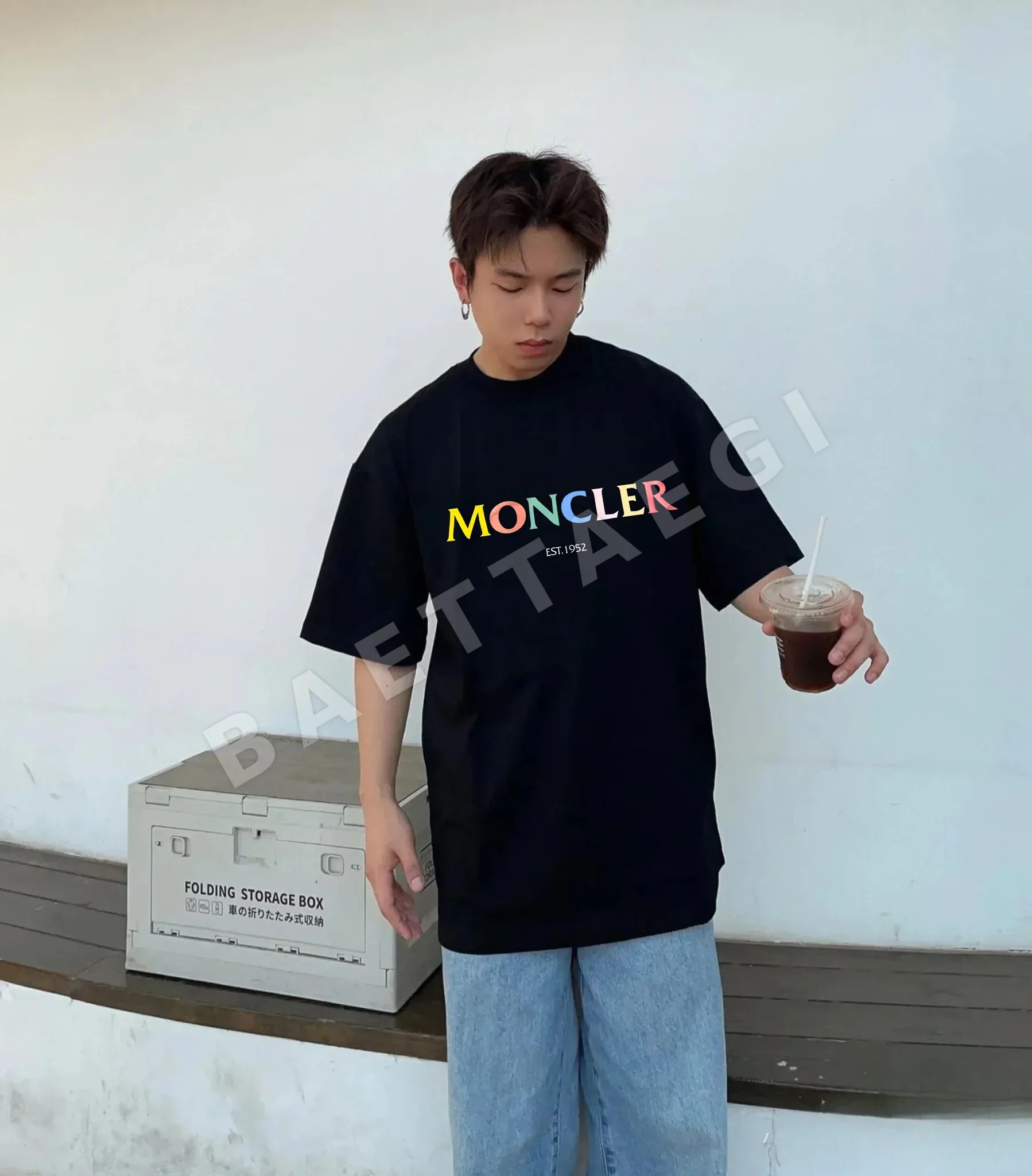 몽클레르 컬러 로고 여성 반팔 티셔츠 상세 이미지 2