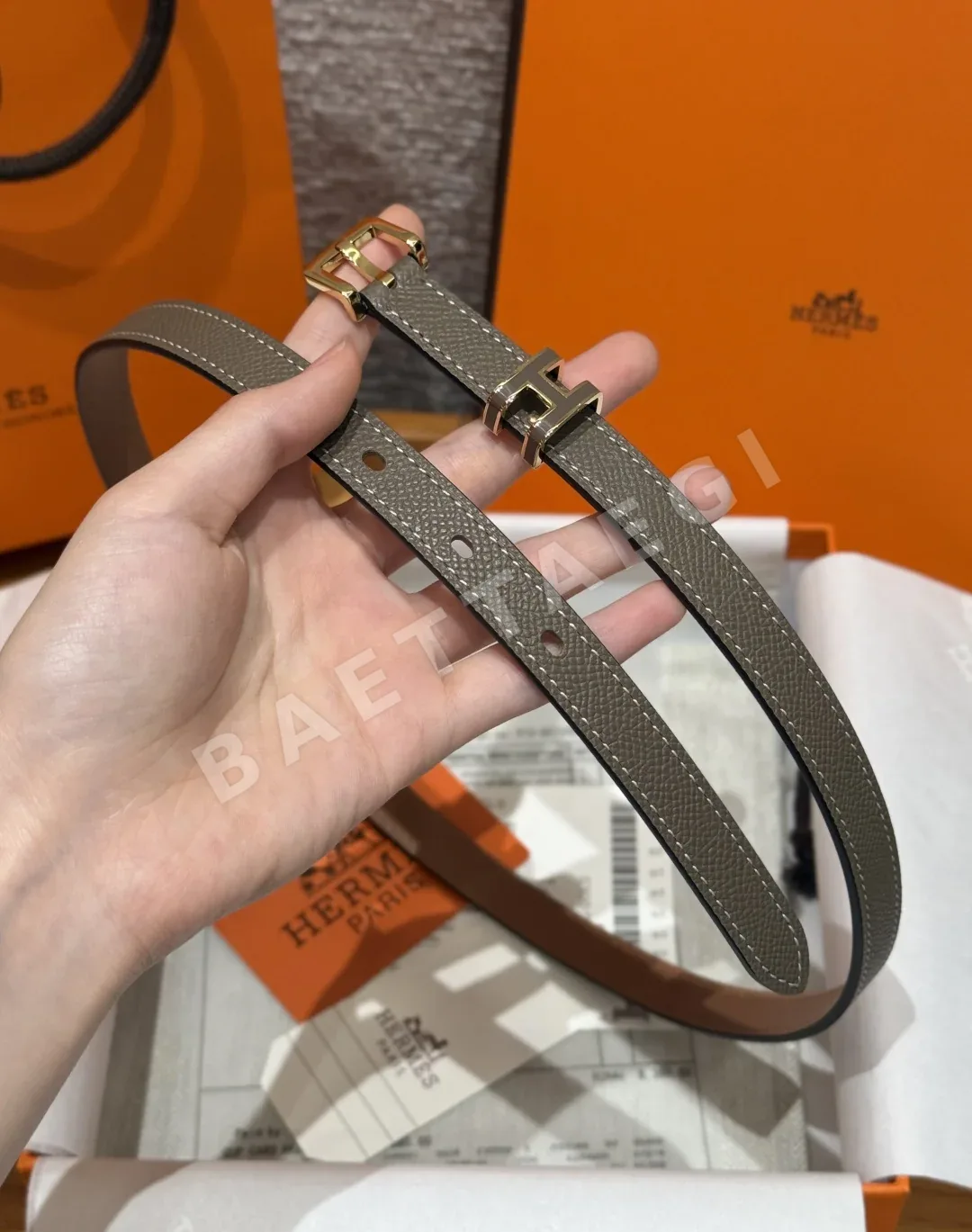 에르메스 앱송 가죽 Pop H 메탈 버클 벨트 상세 이미지 8