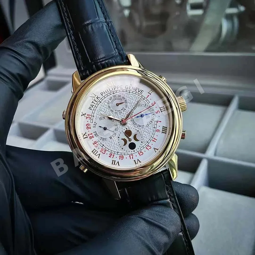파텍필립 프리미엄 워치 쿼츠 레더스트랩 스틸 레플리카 44150 Patek Philippe