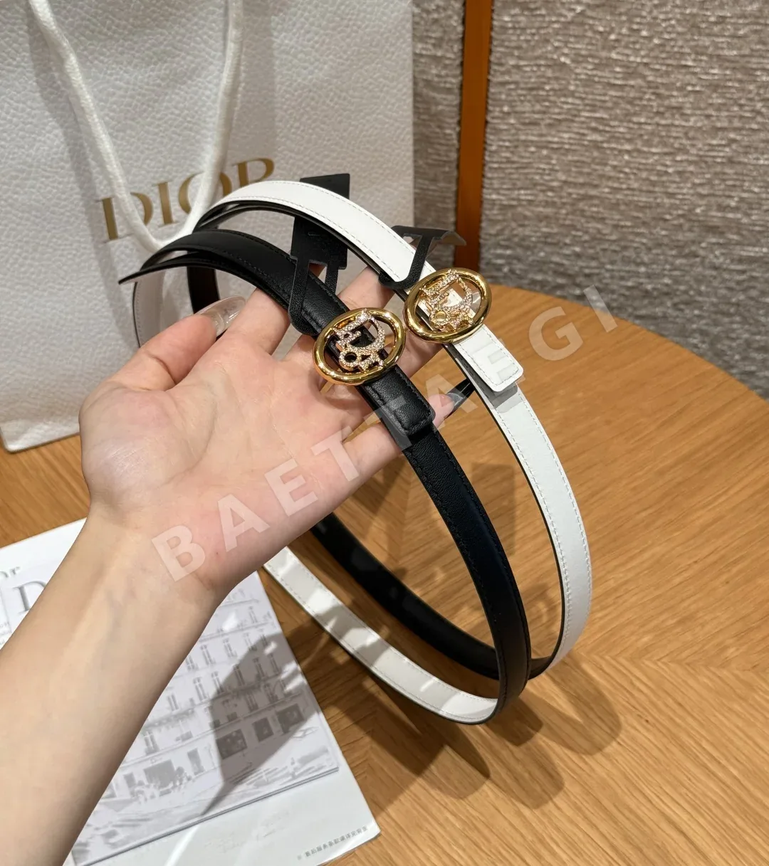 디올 오블리크 T 버클 양면 소가죽 벨트 상세 이미지 2