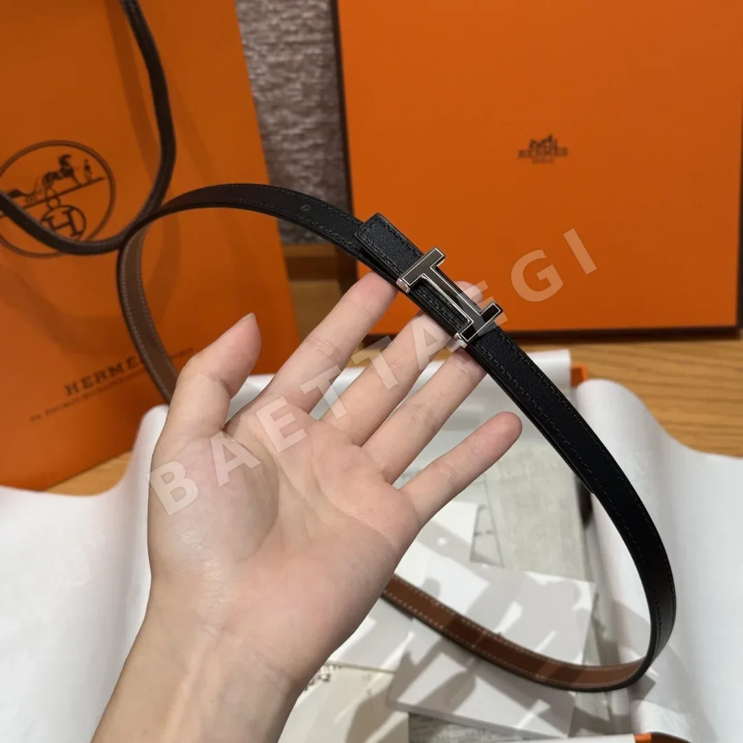 에르메스 미니 H 버클 양면 소가죽 벨트 상세 이미지 3
