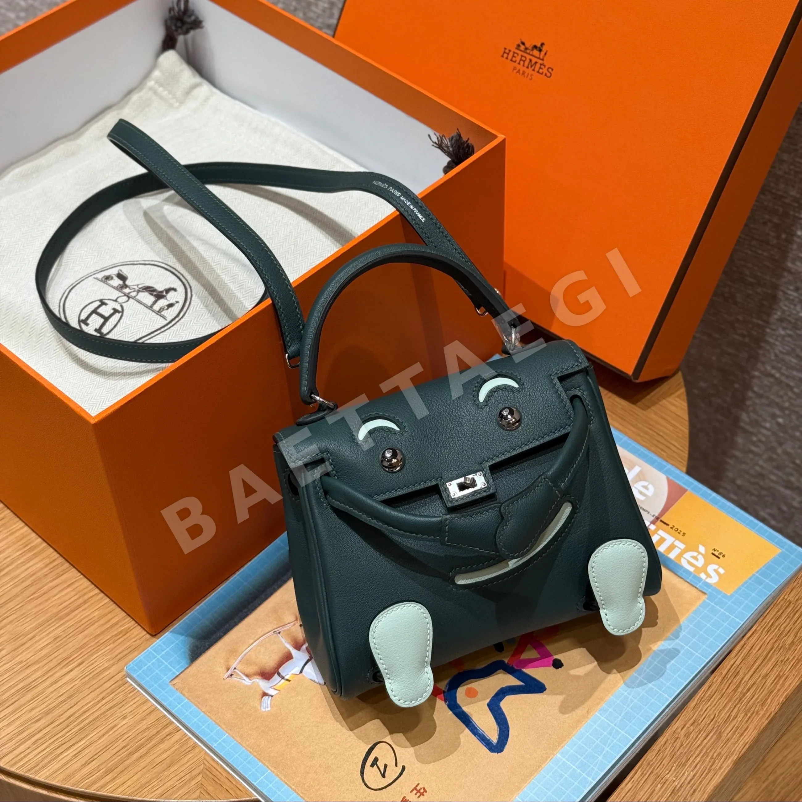 에르메스 켈리돌백 16 그린 실버 하드웨어 상세 이미지 7