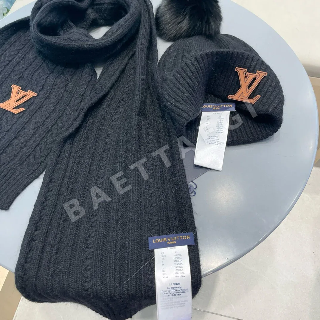 루이비통 폭스 퍼 울 모자 세트 상세 이미지 7