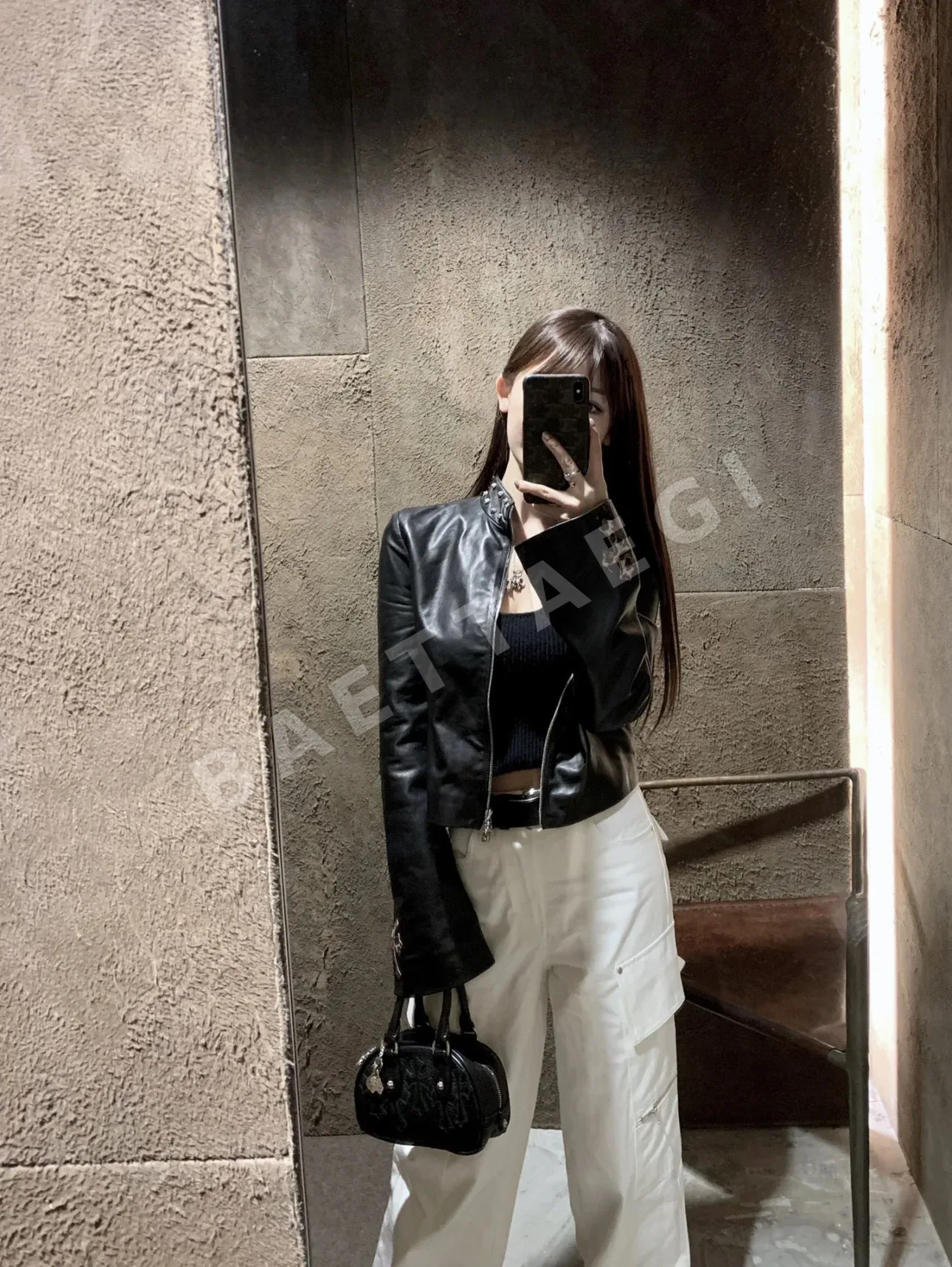 크롬하츠 소가죽 블랙 볼링백 상세 이미지 5