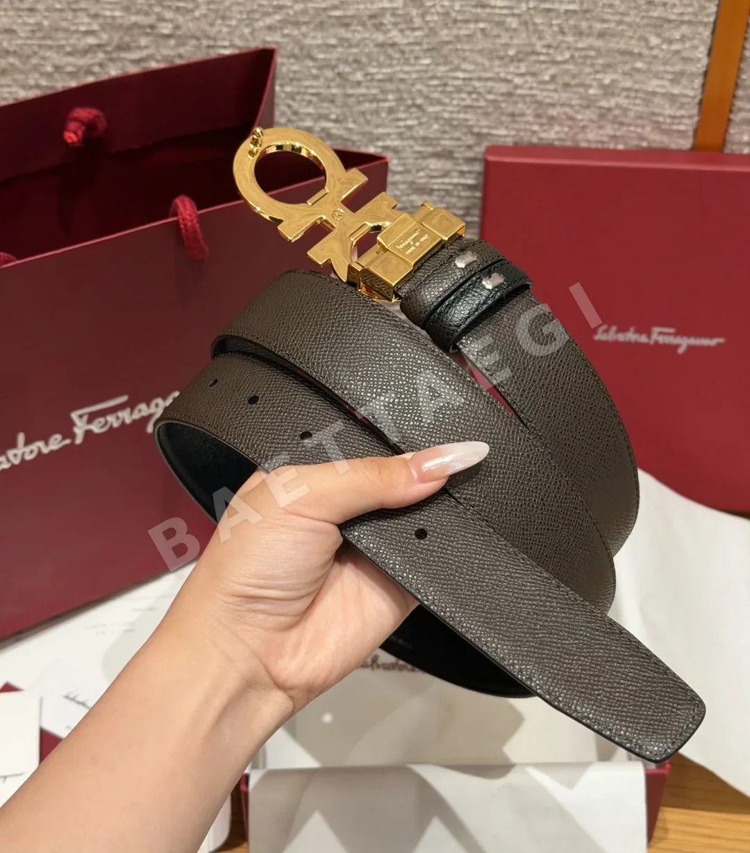페레가모 JD350 간치니 양면 조절 벨트 35mm 상세 이미지 3