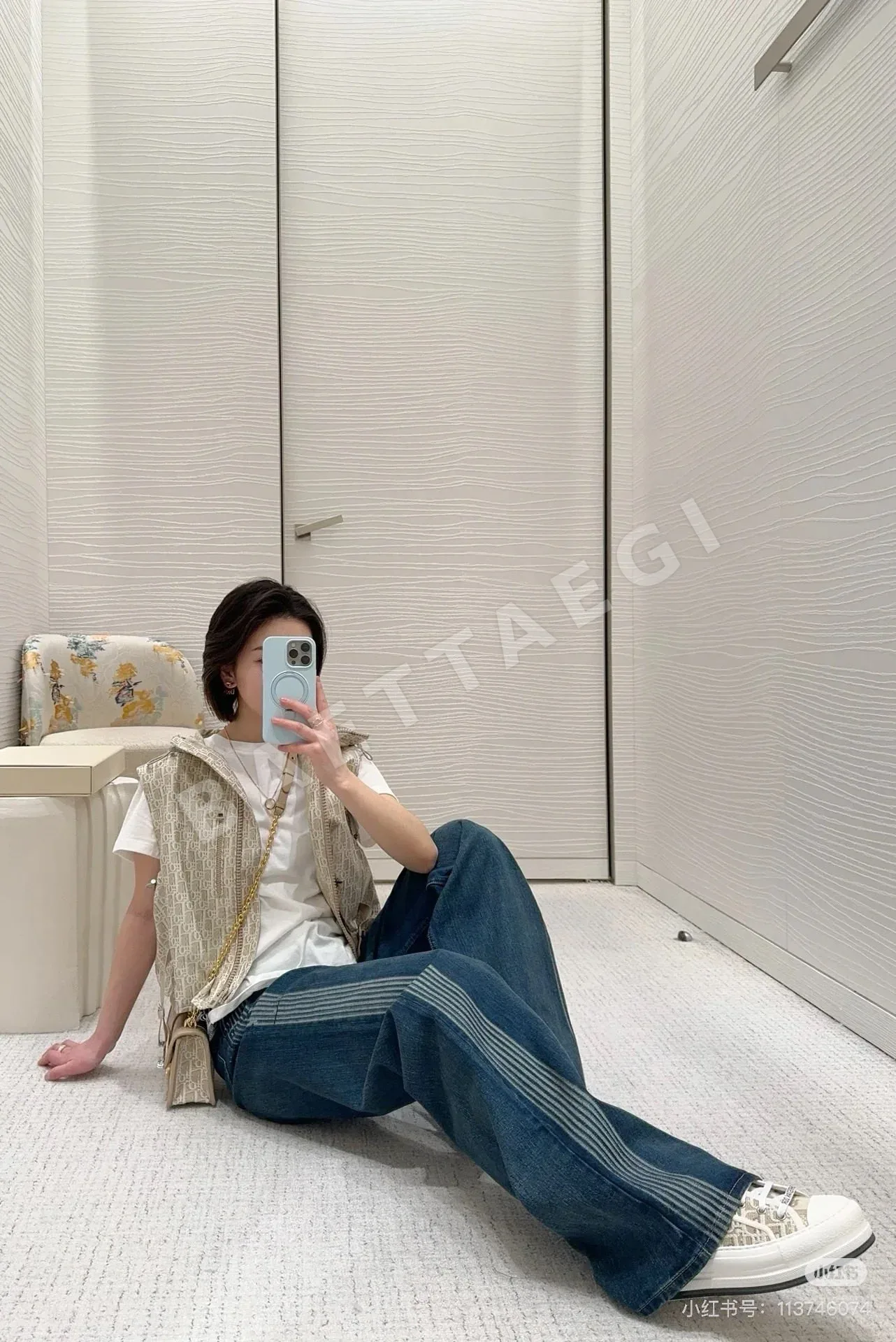 디올 모노그램 골드 자카드 여성 자켓 상세 이미지 6