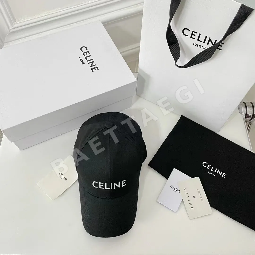 셀린느 로고 자수 코튼 베이스볼 모자 83107
