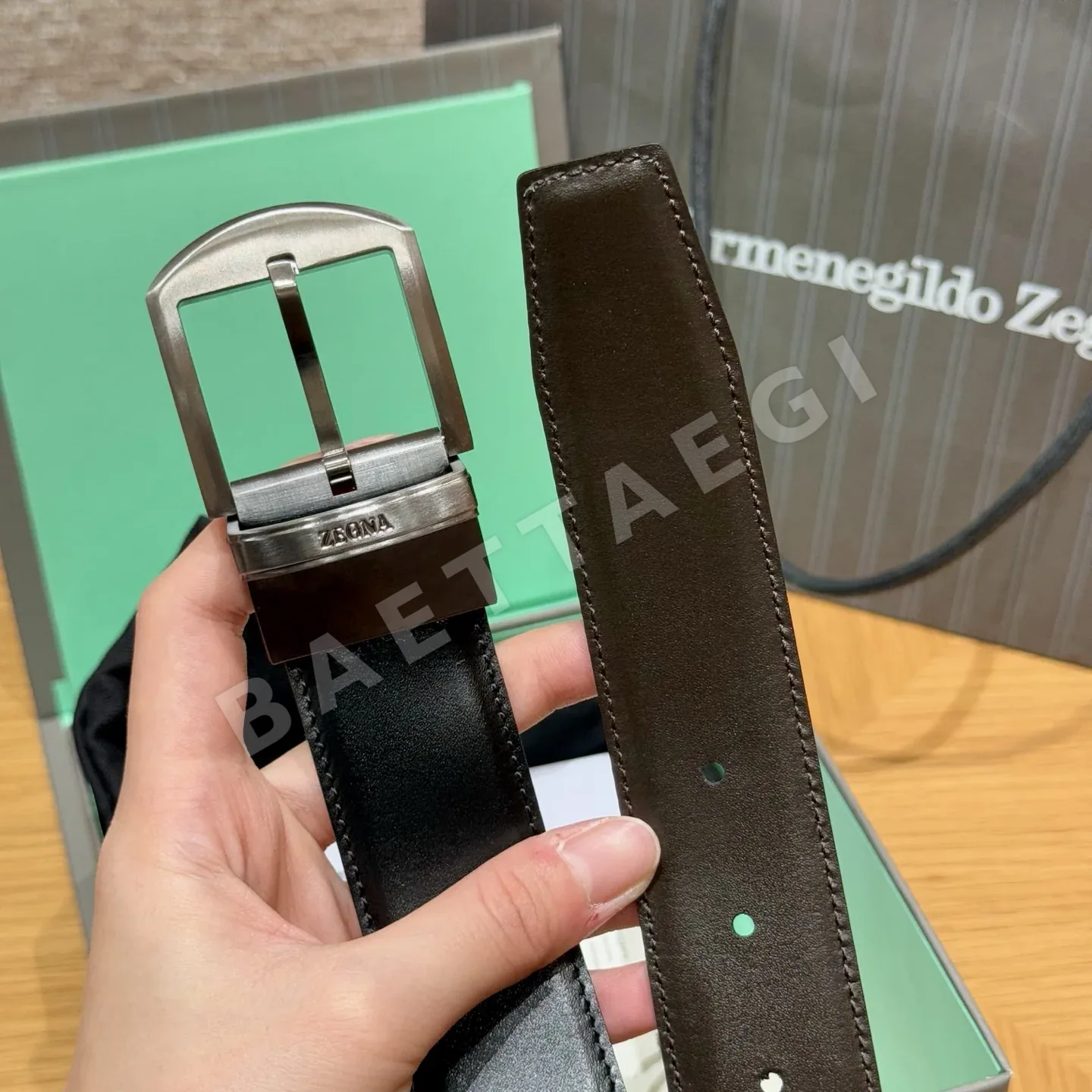 제냐 양면 가죽 벨트 상세 이미지 5