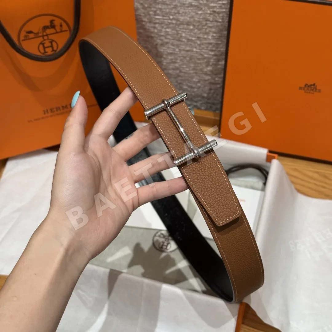 에르메스 덩클 버클 양면 가죽 벨트 상세 이미지 3