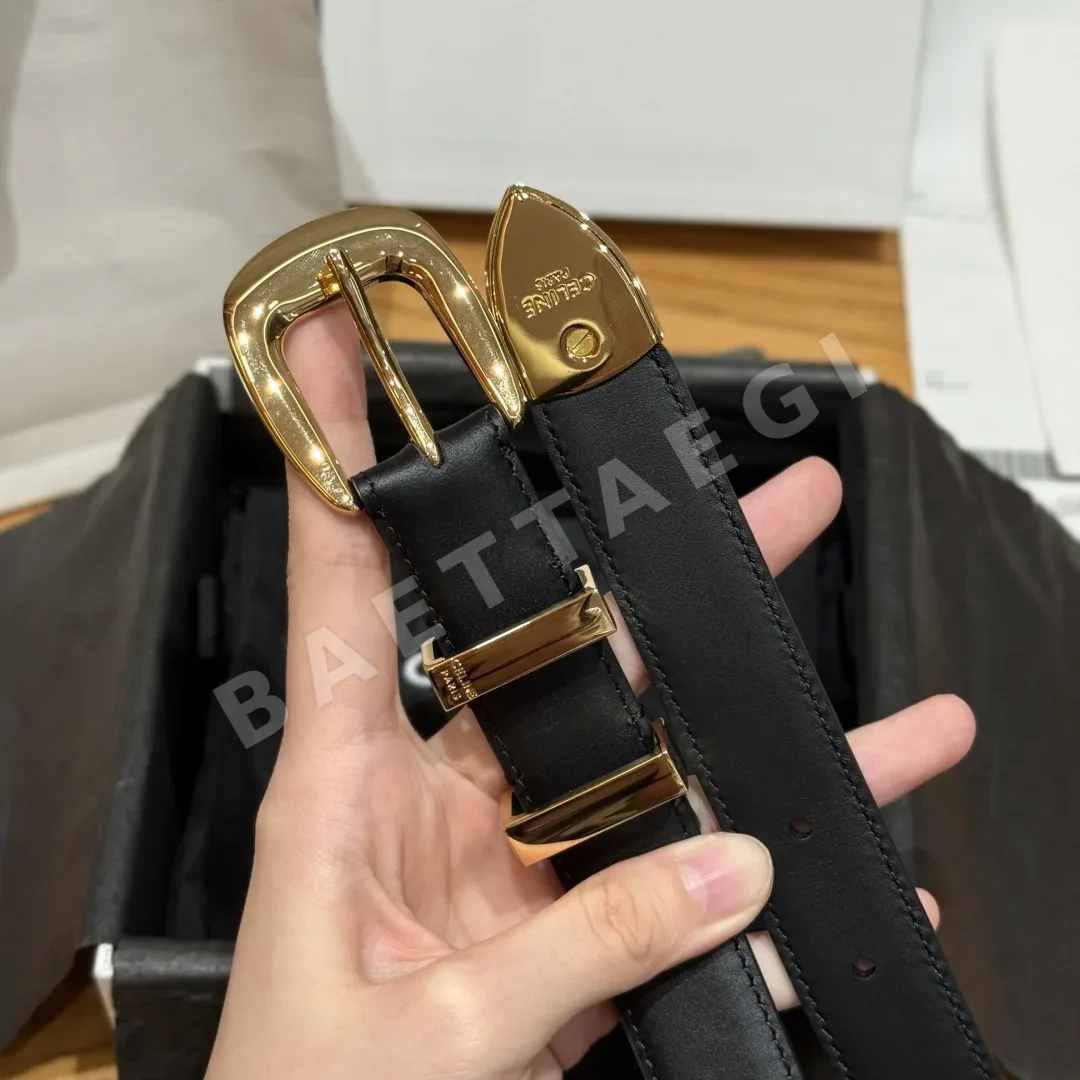 셀린느 JD280 웨스턴 미디엄 소가죽 벨트 상세 이미지 5