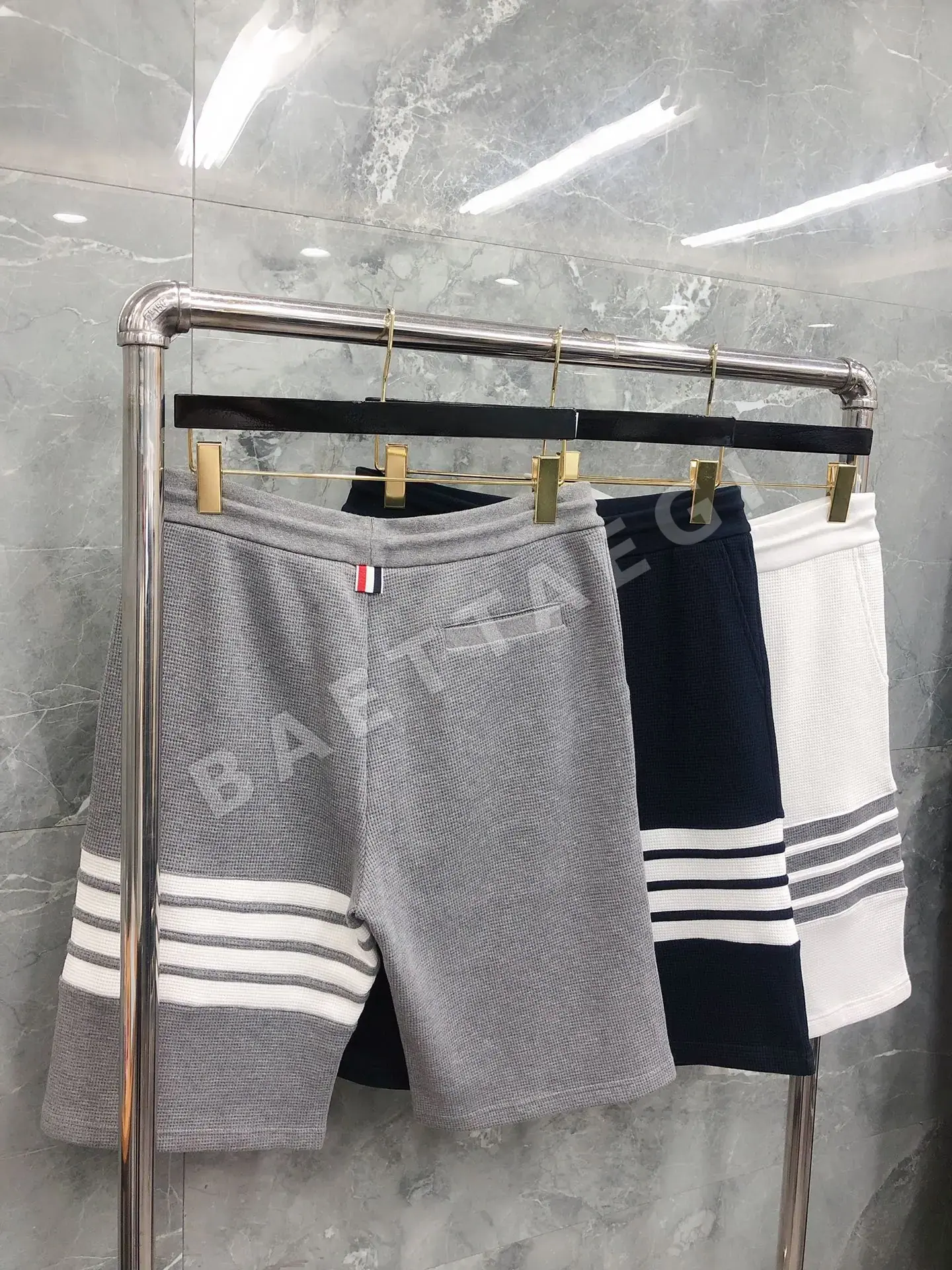 톰브라운 100% 면 와플 남녀공용 반바지 상세 이미지 3
