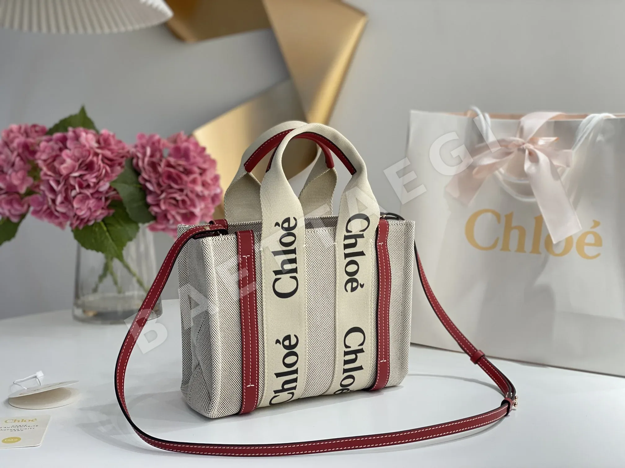 끌로에 우디 스몰 캔버스 토트백 상세 이미지 3