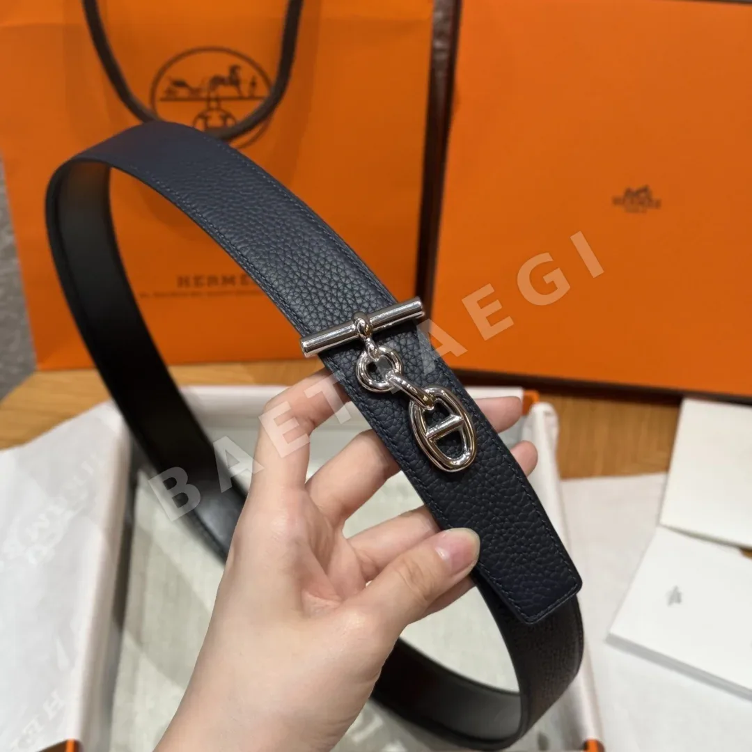 에르메스 쉐누 당크르 링크 양면 소가죽 벨트 상세 이미지 4