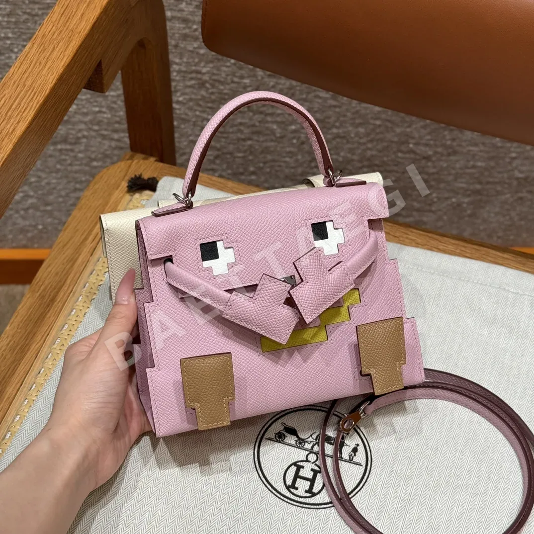 에르메스 켈리돌백 퍼플 은장 가방 18429