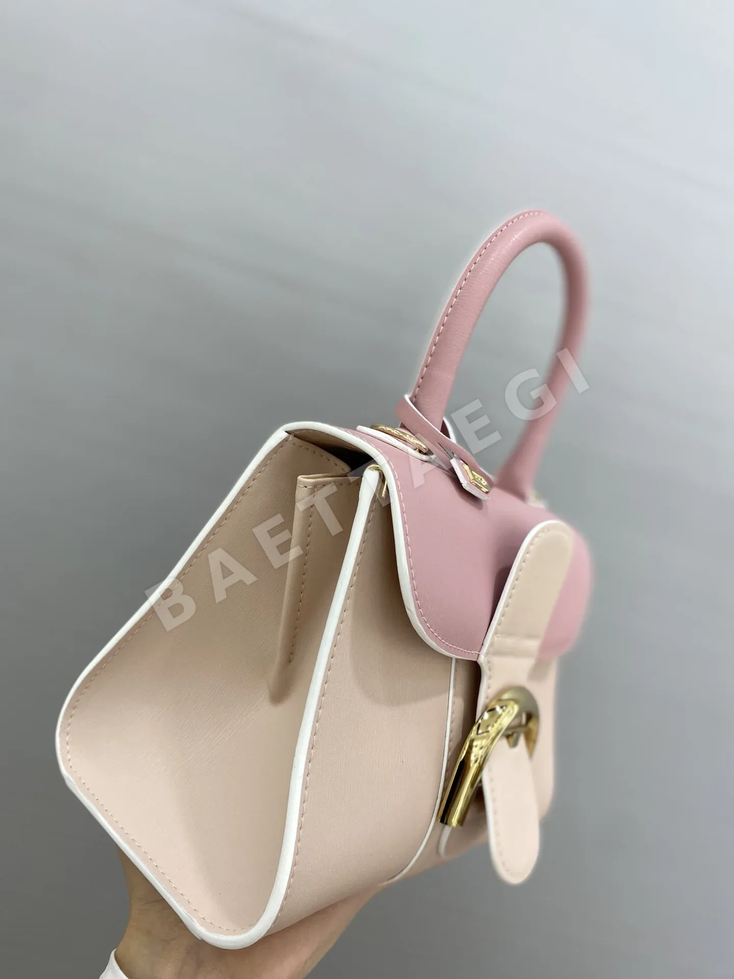 델보 더블 링 램스킨 숄더백 상세 이미지 4