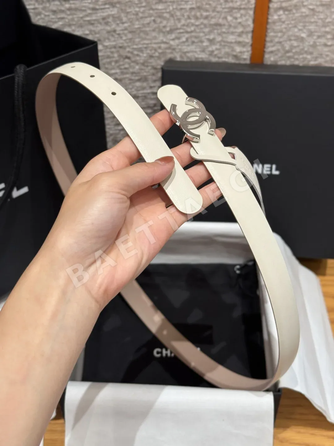샤넬 타임리스 클래식 더블 C 양면 카프스킨 벨트 상세 이미지 3