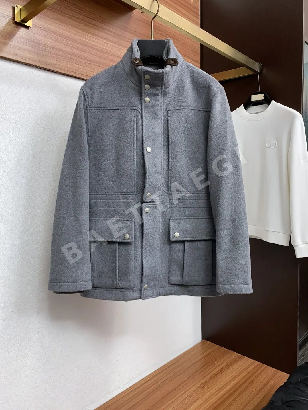 로로피아나 울 스탠드카라 남성 자켓 207246